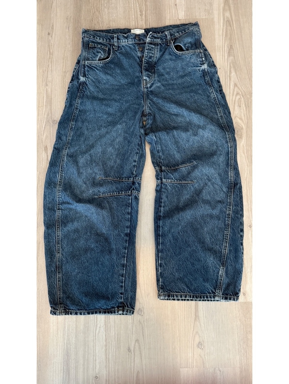 RARE Size 30 Long Free People We The Free Good Luck Barrel Jeans dark wash